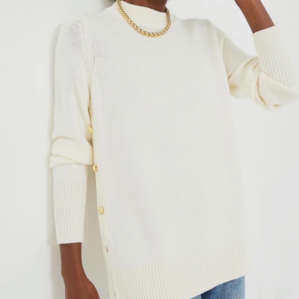 Tuckernuck Bexley Ivory Button-Trim Sweater